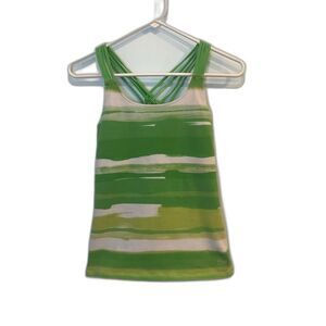 Calvin Klein Performance Quick Dry women’s Workout Tank-Medium; Green & White